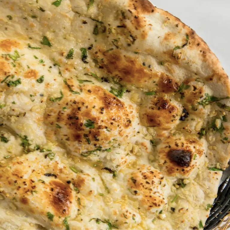 Delicious Garlic Naan and Indian Cuisine